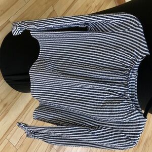 Striped Black and White Women's Top